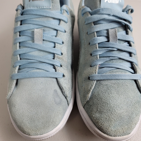 Puma Womens Suede Vikky 367991 01 Light Blue Shoes - Picture 10 of 12